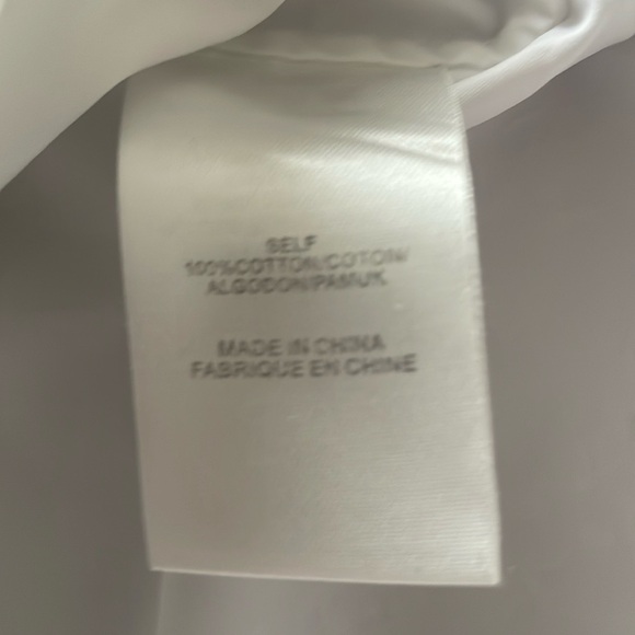 Tibi Notched Off shoulder white cotton blouse top, size US 4 - Picture 8 of 10